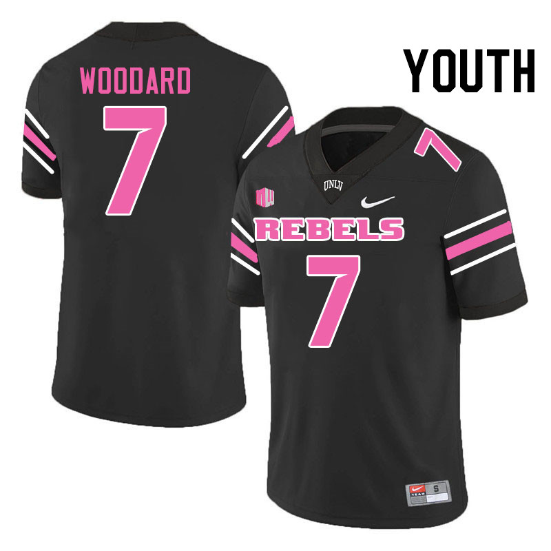 Youth #7 Jackson Woodard UNLV Rebels College Football Jerseys Stitched-Black